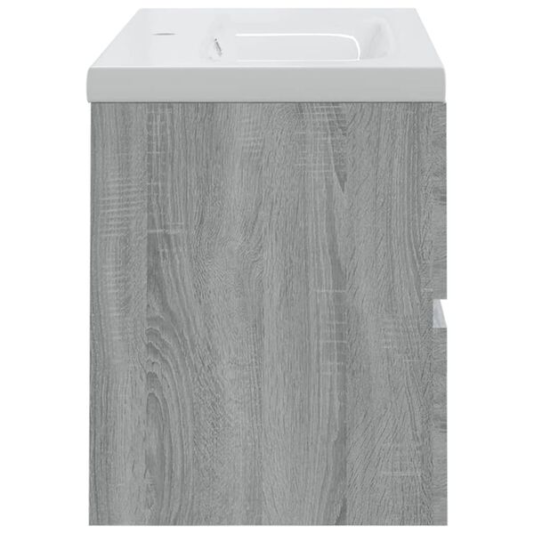 vidaXL Meuble lavabo avec bassin int&eacute;gr&eacute; Sonoma gris Bois d'ing&eacute;nierie