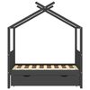 vidaXL Cadre de lit enfant avec tiroir gris fonc&eacute; pin massif 70x140 cm