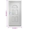 vidaXL Porte d'entr&eacute;e Blanc 98x208 cm PVC