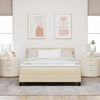 vidaXL Lit &agrave; ressorts avec matelas Cr&egrave;me 140 x 200 cm tissu