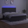 vidaXL Sommier &agrave; lattes de lit matelas et LED Gris fonc&eacute; 160x200 cm
