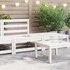 vidaXL Salon de jardin 2 pcs blanc bois de pin massif