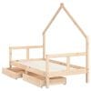 vidaXL Cadre de lit pour enfant et tiroirs 80x160cm bois de pin massif