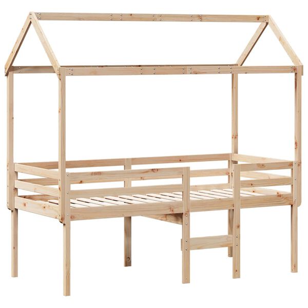 vidaXL Lit haut sans matelas 75x190 cm bois de pin massif