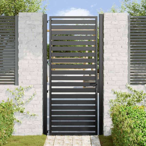 vidaXL Portail de jardin verrouillable noir 100x200 cm aluminium