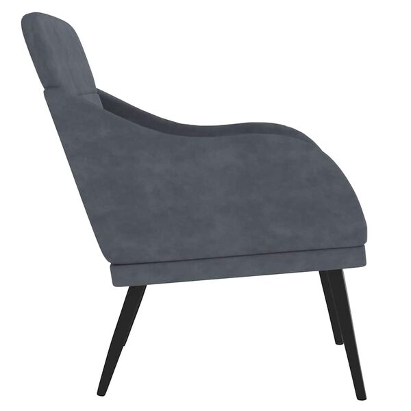 vidaXL Fauteuil Gris foncé 63x76x80 cm Velours