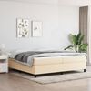 vidaXL Sommier &agrave; lattes de lit avec matelas Cr&egrave;me 200x200 cm Tissu