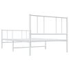 vidaXL Cadre de lit métal sans matelas avec pied de lit blanc 90x200cm