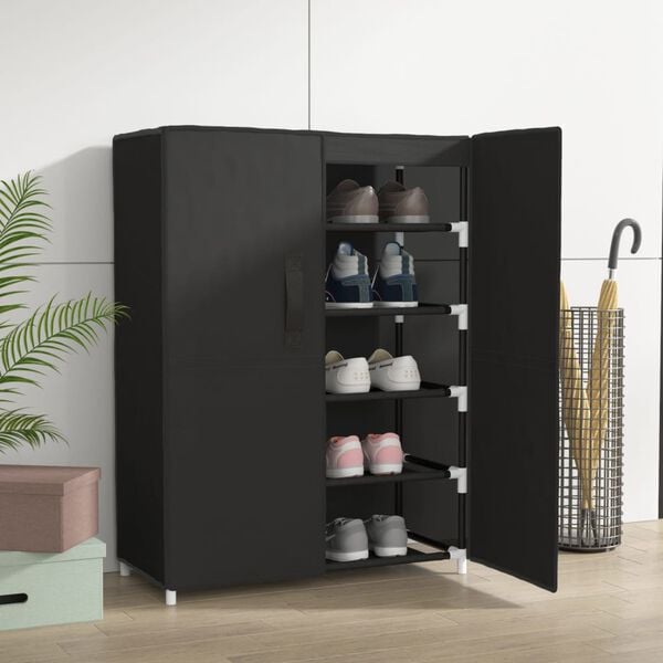 vidaXL Armoire à chaussures Noir 60x28x90 cm Tissu
