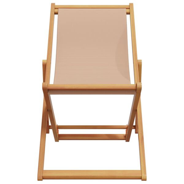 vidaXL Chaises de plage pliantes lot de 2 taupe tissu et bois massif
