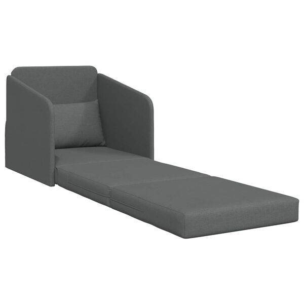 vidaXL Canap&eacute;-Lit 60cm Gris fonc&eacute; tissu