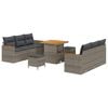 vidaXL Ensemble de canap&eacute; de jardin avec coussin 11 pcs Gris polyrotin