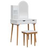 vidaXL Ensemble de Coiffeuse FAUSKE 4 pc Blanc 76 x 50 x 143 cm