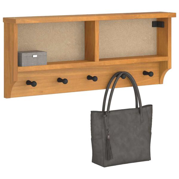 vidaXL Porte-manteau mural SANDNES 87x12x35 cm bois massif pin