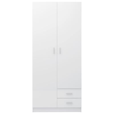 vidaXL Garde-robe Blanc brillant 80x52x180 cm Aggloméré
