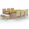 vidaXL Ensemble &agrave; manger de jardin 11 pcs Beige