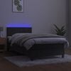 vidaXL Sommier &agrave; lattes de lit et matelas et LED Gris fonc&eacute; 80x200cm