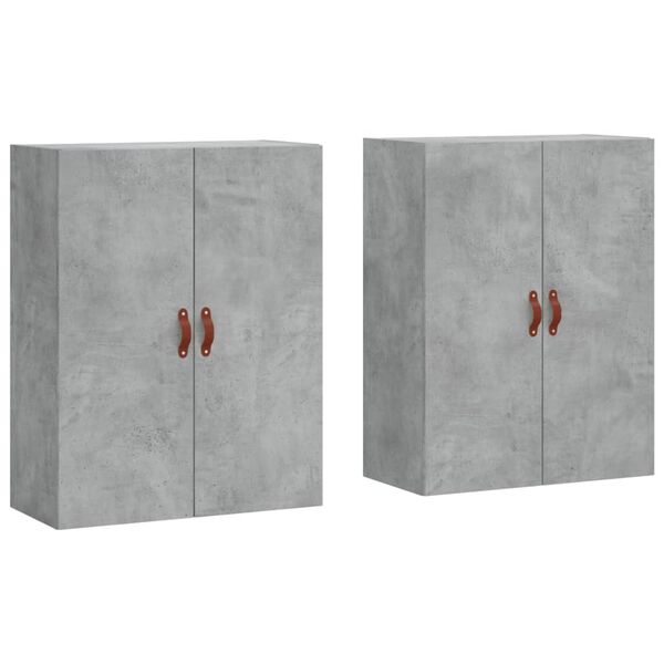vidaXL Armoires murales 2 pcs gris b&eacute;ton 69,5x34x90 cm