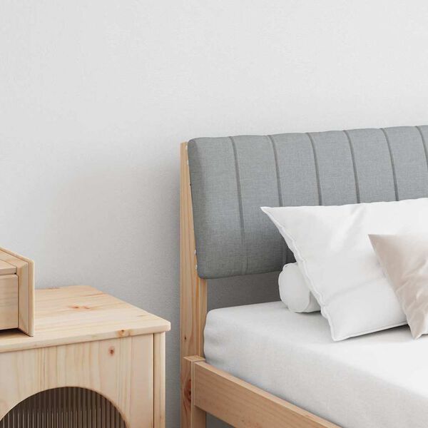 vidaXL T&ecirc;te de lit capitonn&eacute;e Gris clair 180 cm Pin massif