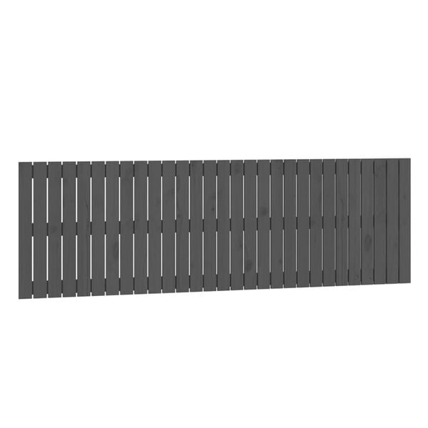vidaXL T&ecirc;te de lit murale Gris 185x3x60 cm Bois massif de pin