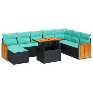 vidaXL Ensemble de canap&eacute;s de jardin 11 pcs et coussins rotin acacia