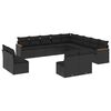 vidaXL Salon de jardin avec coussins 13 pcs noir r&eacute;sine tress&eacute;e