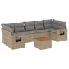 vidaXL Salon de jardin avec coussins 8pcs m&eacute;lange beige r&eacute;sine tress&eacute;e