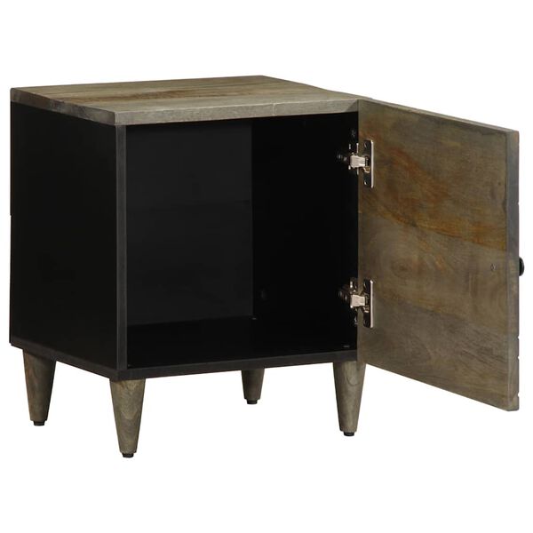 vidaXL Tables chevet 2 pcs gris clair 40x33x46 cm bois manguier solide