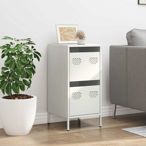 vidaXL Buffet blanc 35x39x73,5 cm acier lamin&eacute; &agrave; froid