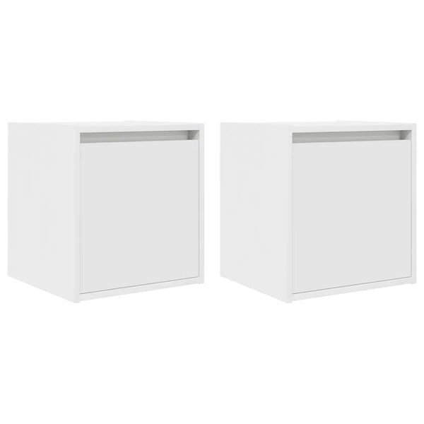 vidaXL Tables de chevet murales 2 pcs blanc 38x34x40 cm
