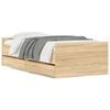 vidaXL Cadre de lit avec tiroirs sans matelas ch&ecirc;ne sonoma 90x200 cm