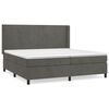 vidaXL Sommier &agrave; lattes de lit et matelas Gris fonc&eacute; 200x200cm Velours
