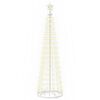 vidaXL Sapin c&ocirc;ne lumineux LED 180 cm 250 LED Blanc chaud Acier Blanc