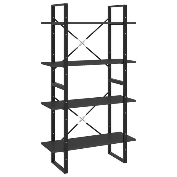 vidaXL Biblioth&egrave;que &agrave; 4 niveaux gris 80x30x140 cm bois d'ing&eacute;nierie