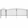 vidaXL Portail de jardin Woerden avec pointe en forme de lance 5 x 1,5 m noir