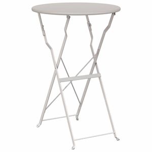 vidaXL Table bistrot Beige &Oslash; 50 x 71 cm Acier rev&ecirc;tu de poudre
