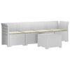 vidaXL Canap&eacute; de jardin 4 places avec coussins look rotin PP Blanc