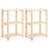 vidaXL &Eacute;tag&egrave;res de rangement &agrave; 3 niveaux 2 pcs 60x38x90 cm Pin 150 kg
