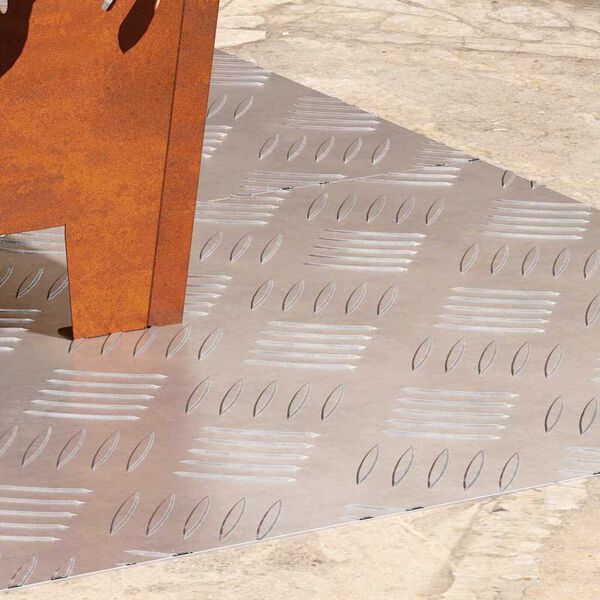 vidaXL Nez de marche Rectangulaire 2 pcs Argent&eacute; 80 x 40 cm Aluminium