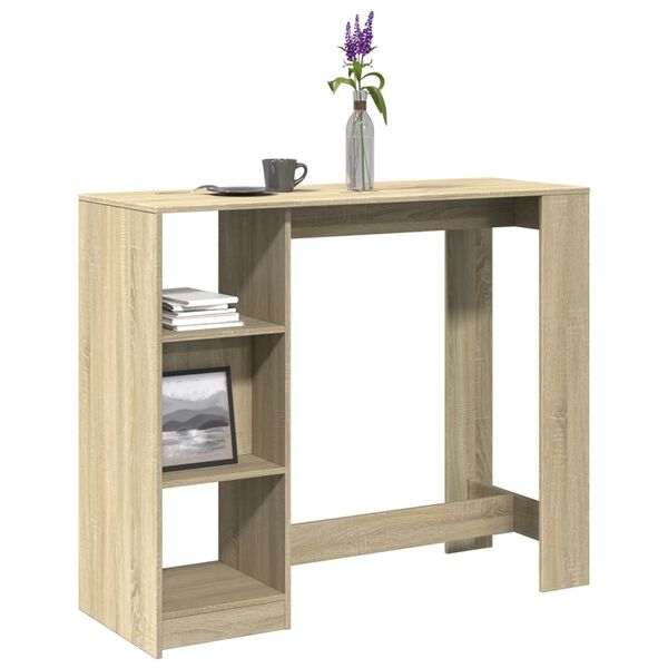 vidaXL Table de bar avec &eacute;tag&egrave;re ch&ecirc;ne sonoma bois d'ing&eacute;nierie
