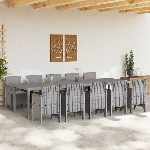 vidaXL Ensemble de salle à manger pour jardin 11 pcs Gris clair