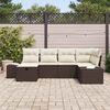 vidaXL Ensemble de canapé de jardin 6 pcs Marron polyrotin