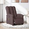 vidaXL Fauteuil de massage inclinable &eacute;lectrique Marron fonc&eacute; Tissu