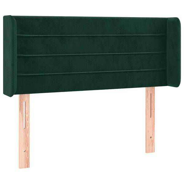 vidaXL T&ecirc;te de lit &agrave; LED Vert fonc&eacute; 93x16x78/88 cm Velours