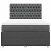 vidaXL Sommier &agrave; lattes de lit avec matelas Gris fonc&eacute; 140x190cm Tissu