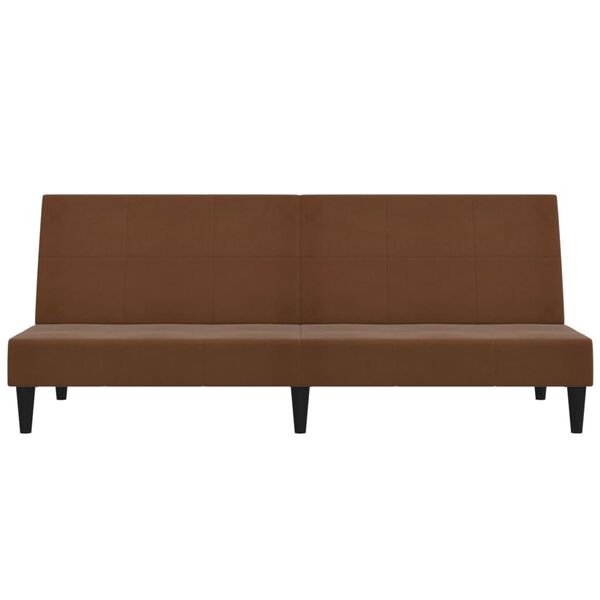 vidaXL Canap&eacute;-lit &agrave; 2 places Marron Tissu microfibre