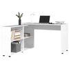 vidaXL Bureau d'angle Blanc brillant Bois d'ing&eacute;nierie