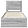 vidaXL Cadre de lit avec tiroir Gris Sonoma 90 x 200 cm Pin massif