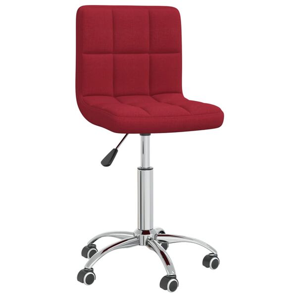 vidaXL Chaise pivotante de salle &agrave; manger Rouge bordeaux Tissu