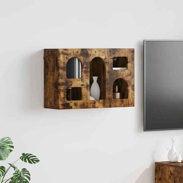 vidaXL Armoire suspendue Ch&ecirc;ne fum&eacute; 60 x 20 x 40 cm Bois d'ing&eacute;nierie